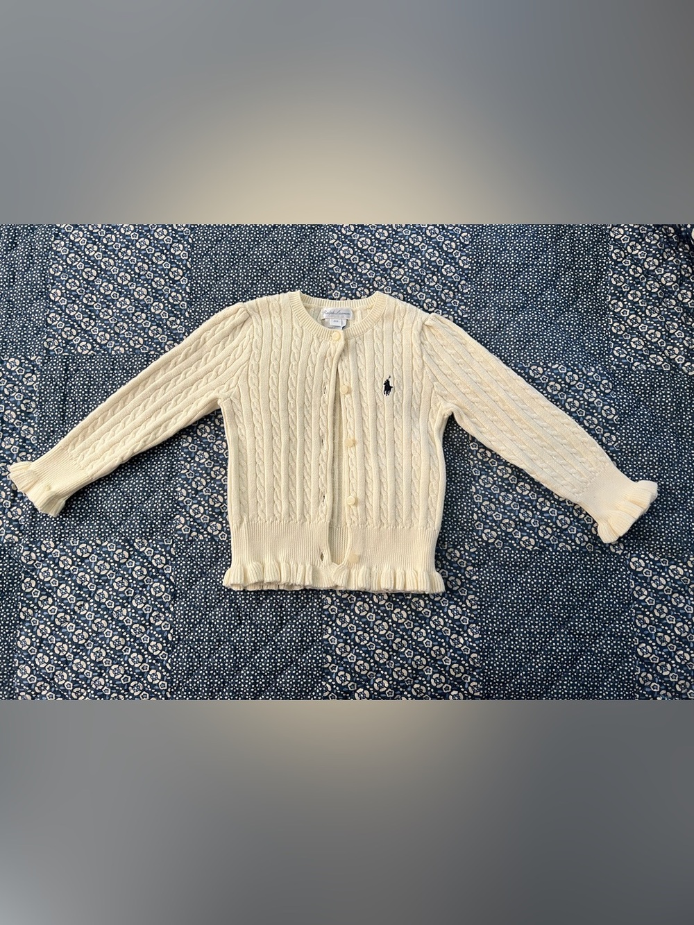 NWOT Ralph Lauren Cream Cable-Knit Cardigan Size 24Months